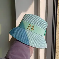 Summer Straw Hat Elastic Ribbon Small Brim Adjustable Women's Sun Hat Outdoor Beach Hat  sombrero mujer