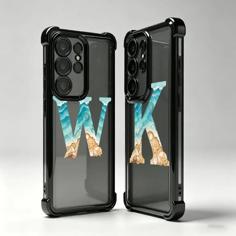 Beach Letter K W Phone Cover Case for Samsung Galaxy 26 S22 Plus S21 S24 FE Note 20 Ultra S25 Edge S20 Ultra S23