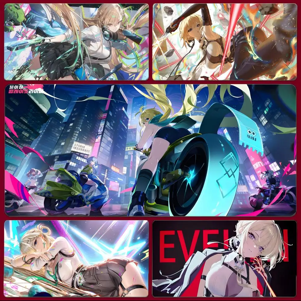elegant game lady Z-Zenless Zone Zero Evelyn Mouse Pad Large Gaming Mousepad with Stitched Edges Thickened Desk Mat PC