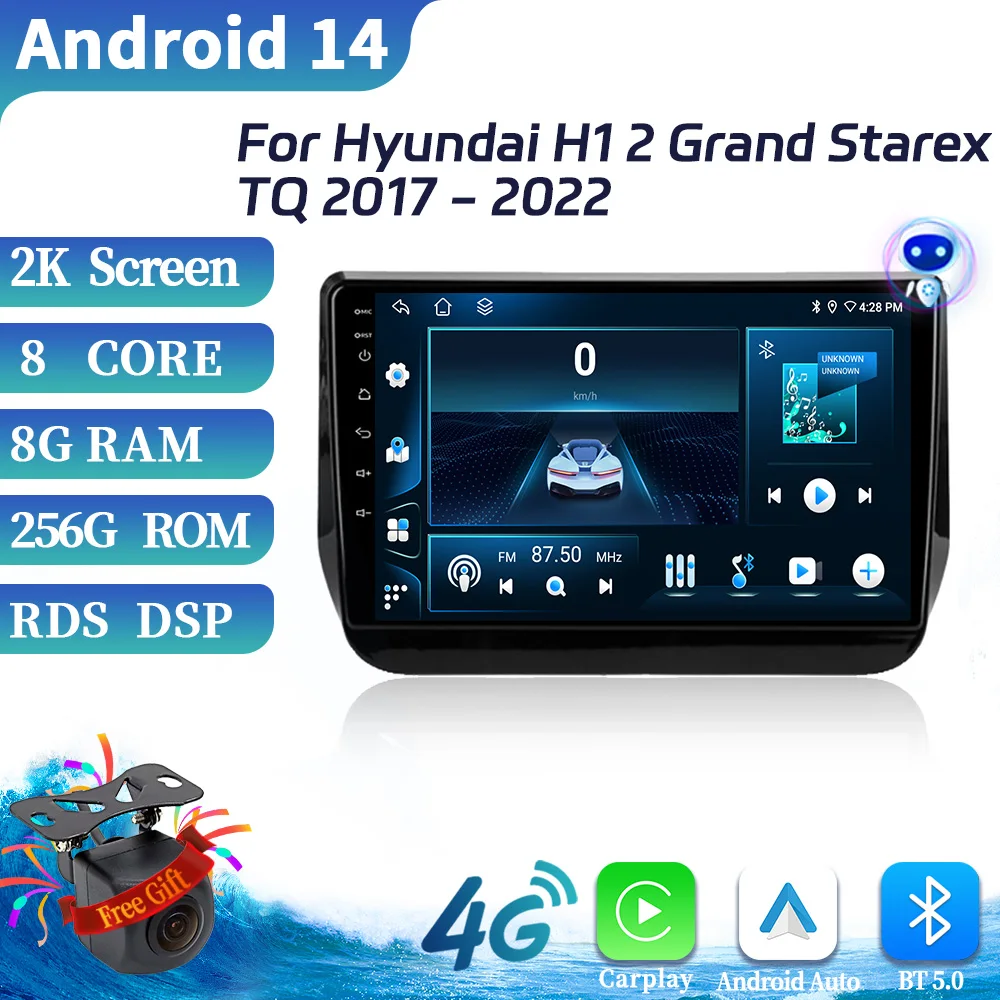 

For Hyundai H1 2 Grand Starex TQ 2017-2022 Car Radio Multimedia Video Stereo Navigation GPS Android 14 WIFI BT Carplay Screen