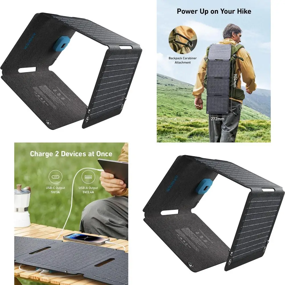 30W Portable Solar Panel with IP65 Rating for Dual Device Charging, Ideal for Outdoor Adventures