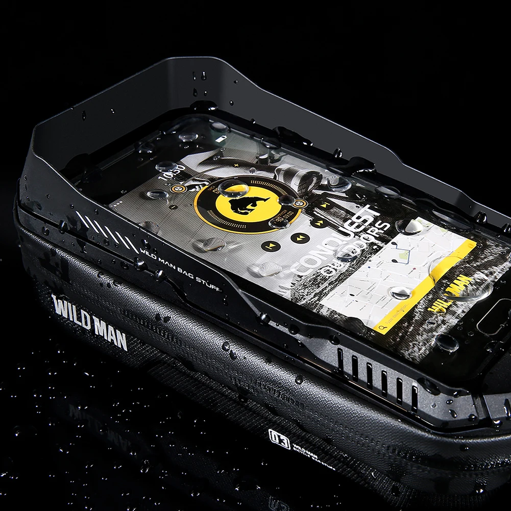 

1L Bike Bag Front Bicycle Frame Bag Waterproof Phone Touch Screen Case Top Tube Cycling Bag Reflective Outdoor Cycling Gear