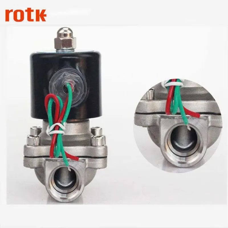 DN50 2 "التمثيل المباشر 2-Way الفولاذ المقاوم للصدأ 304/316 صمام الملف اللولبي مغلق عادة لصمامات التحكم DC24V/AC220V