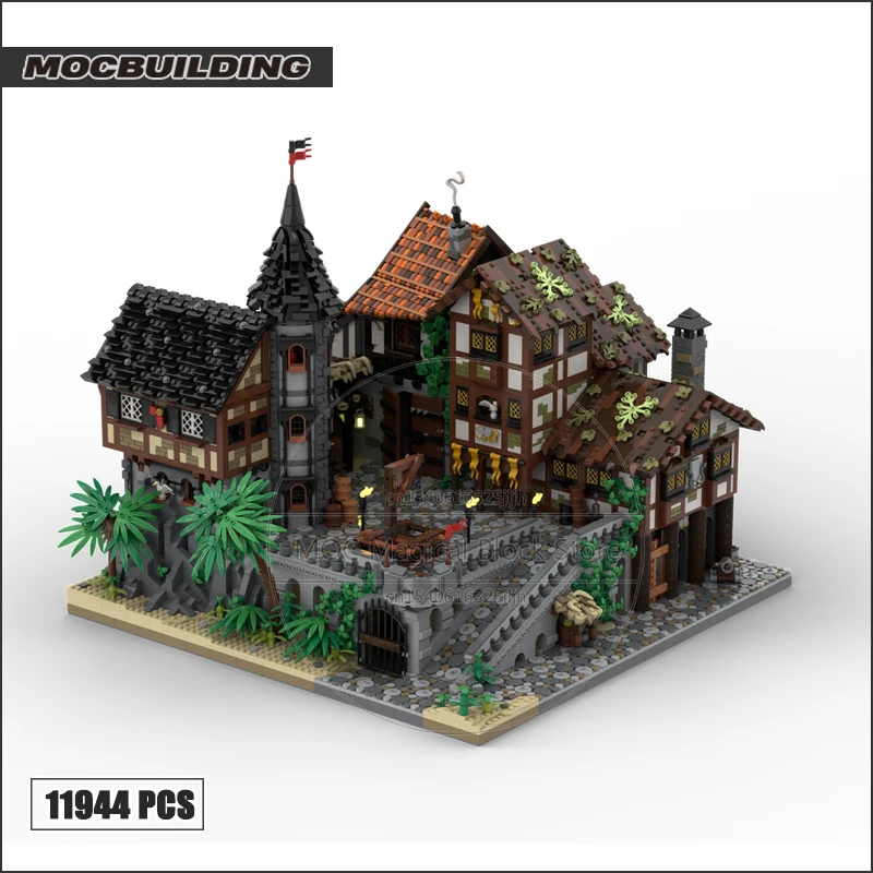 Port Sauvage Series MOC Building Block Gallows Hill Technology Bricks Island Castle DIY Assembly Collection Toys Xmas Gifts