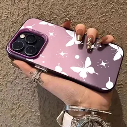 Case For Infinix Hot 40 Pro 40i 30i 30 Play NFC Hot 10 Lite 9 11 Play 10T 10S NFC Butterfly Printed Silver IMD Phone Funda Cover