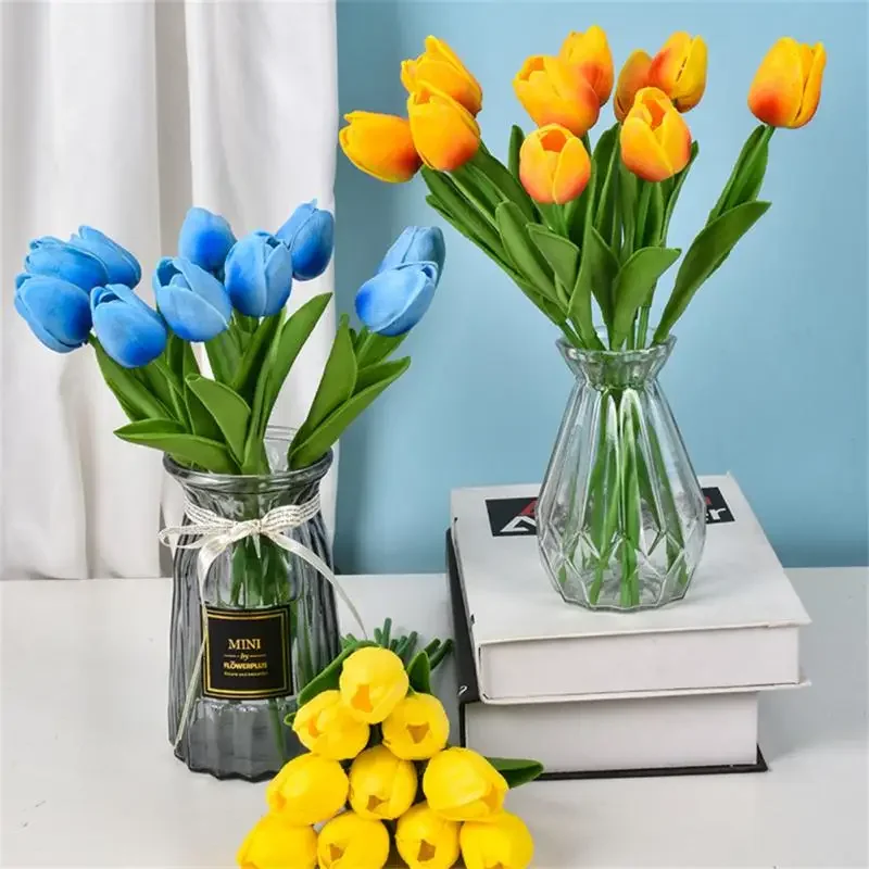 1 Piece Tulip Artificial Flower Real Touch Artificial Bouquet Fake Flower for Wedding Decoration Flowers Home Garden Decor