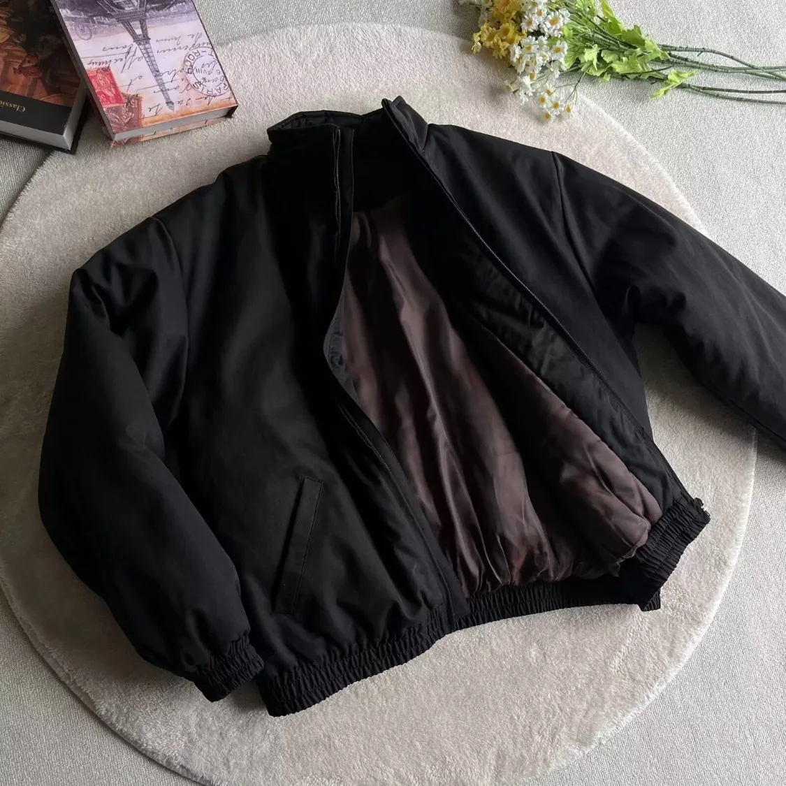 الخريف الشتاء حجم كبير الرجال القطن Jaet الوقوف طوق الطيار Sle سترة بيسبول عادية Thiened ألياف البوليستر سستة C...