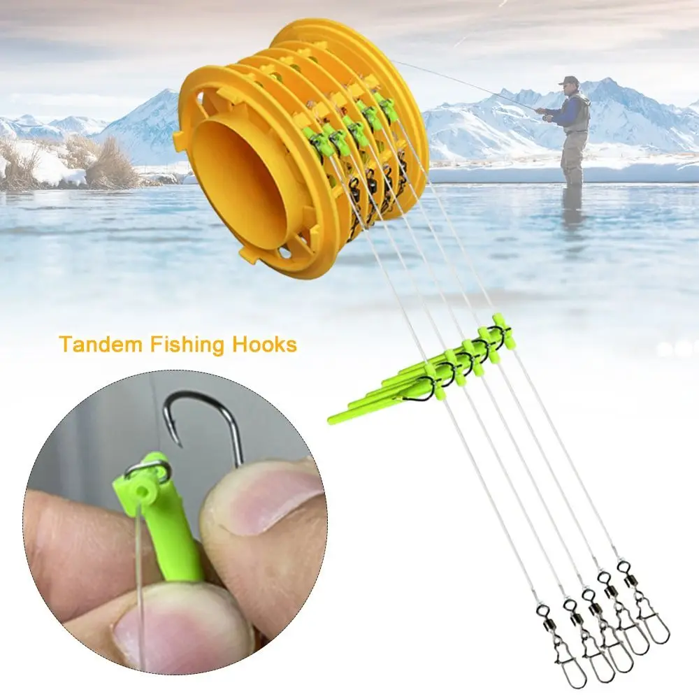 2024 Newest Anti-tangle Tandem Fishing Hooks with Organizer Rotating Spinner Fishing Lure Spoon Sequins Metal Hard Bait Wobblers