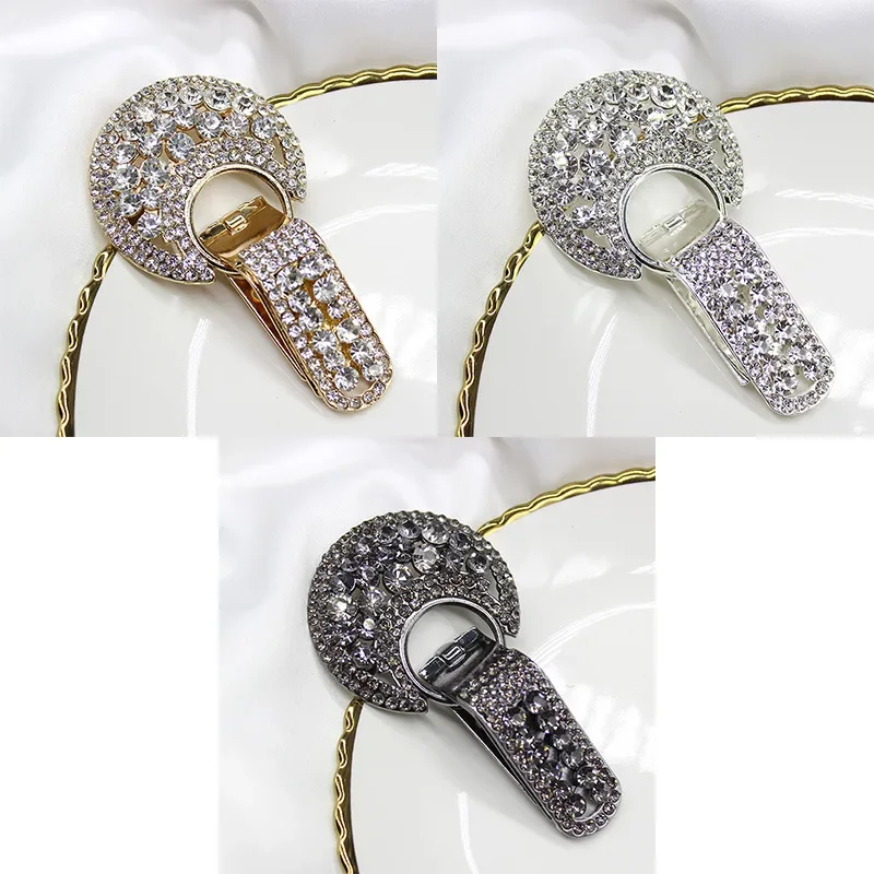 1pcs Luxury Duckbill Buttons For Fur Coat Cardigan Rhinestone For Needlework Collar Sewing Metal Embellishment   Buckle