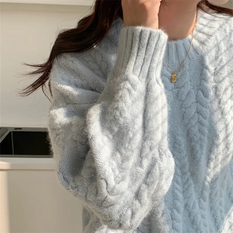 Fashion New Women's Solid Color Elastic Knitted Sweater 2024 Autumn O-neck Long Sleeves Pullovers Female 1LS014