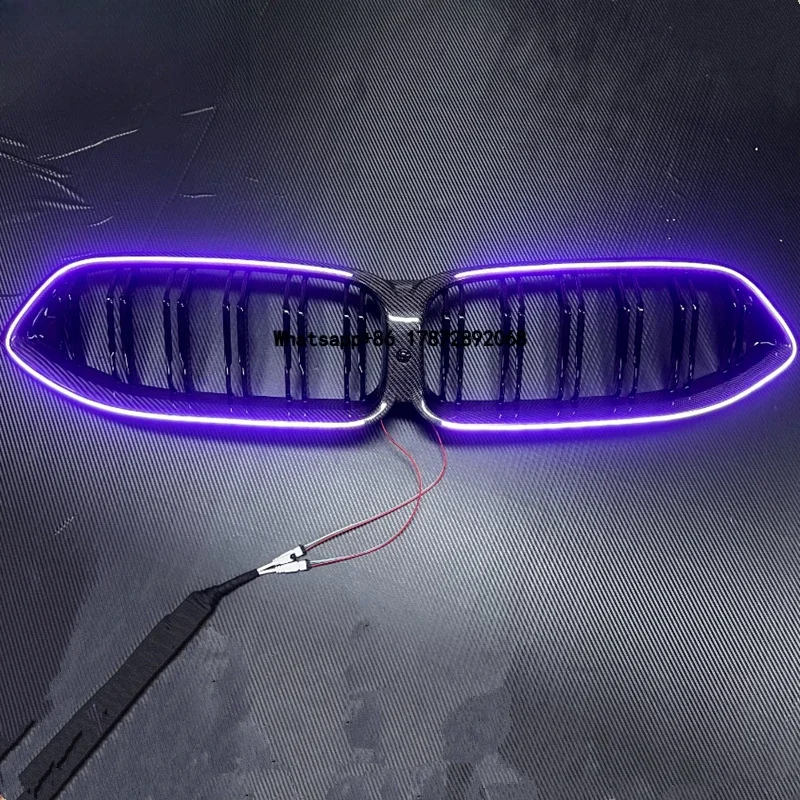 

LED Carbon Fiber Double Line Style Racing Grills For 8 Series G14 G15 G16 840i 840d M850i 2019-2025 Carbon Fiber Led Grills