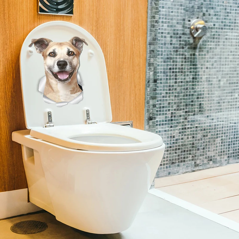 M462 Lovely 3D Animal Stickers Bulldog Hound Dog Jack Russell Terrier Puppy Household Decoration Wall Stickers Toilet Decals