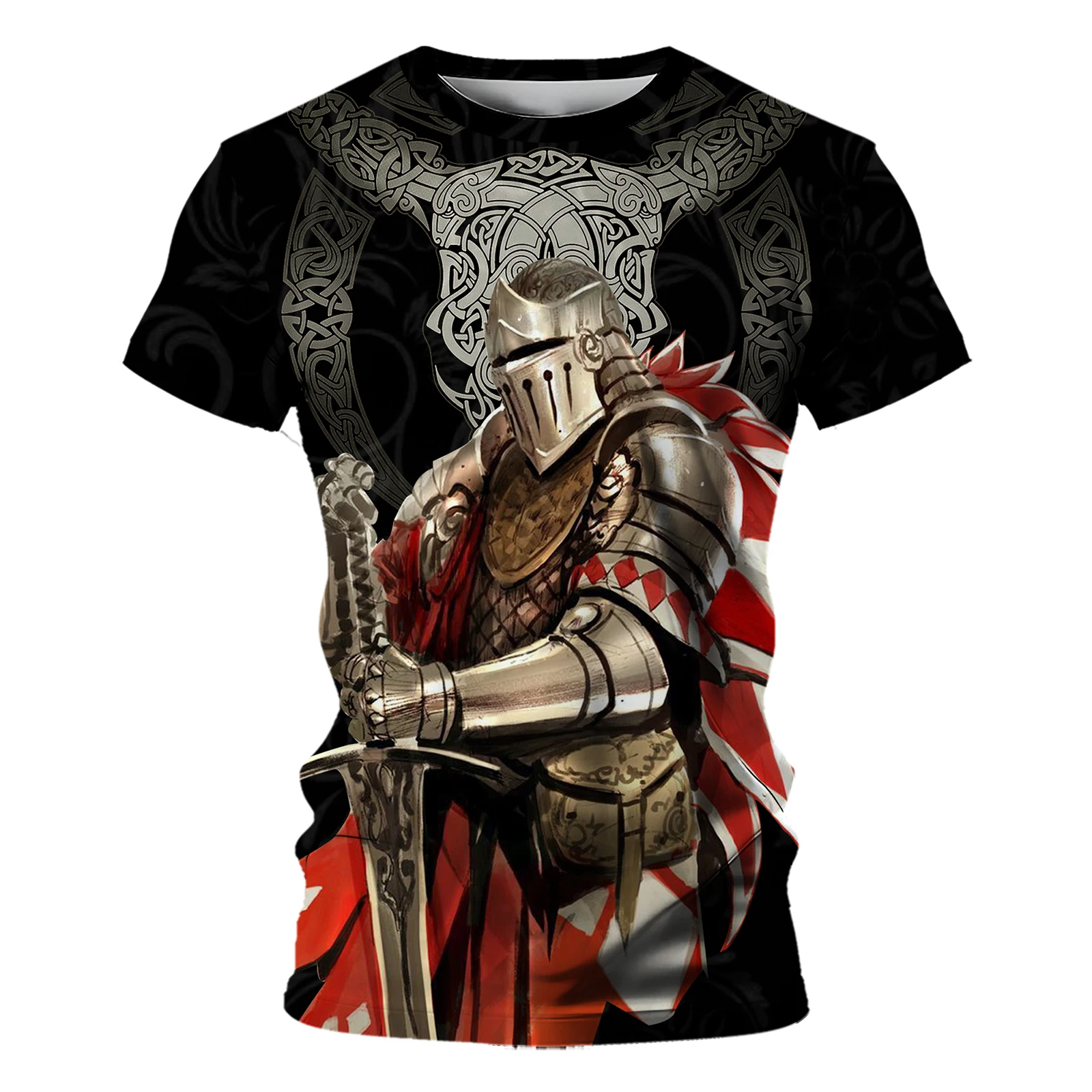 Nordic Pirates Print Men's T-Shirts Hip Hop Trend Harajuku Vintage Clothes Casual O-neck Short Sleeve Summer Fashion Street Tops