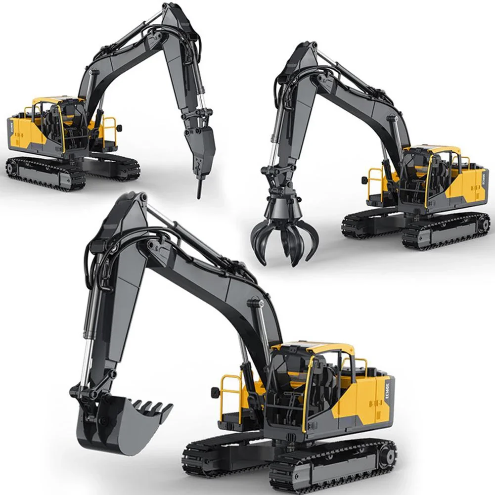 Double E E598  EC160E 1:16 17CH RC Excavator Car Model  three-in-one Dual-mode crawler  remote control Truck Digger Toys boys