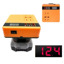 Power Inverter for Dewalt 20V Battery,DC 18V to AC 220V Battery Inverter Portable Power Station Generator Charger Adapter