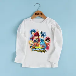 Beyblade Burst Evolution Cartoon Print Kids T shirt Anime Funny Children Clothes Baby Boys and Girls Long Sleeve T-shirt,LKP5470