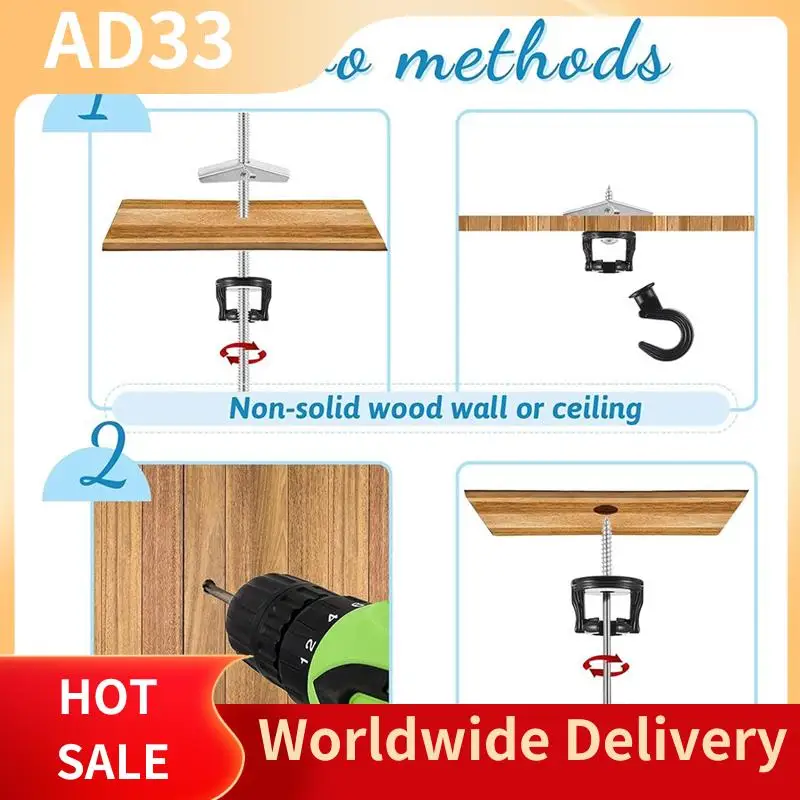 Crochet d'éclairage de plafond pour plantes suspendues, crochet pivotant pour Installation au plafond, fixation murale sur cavité, meilleures ventes