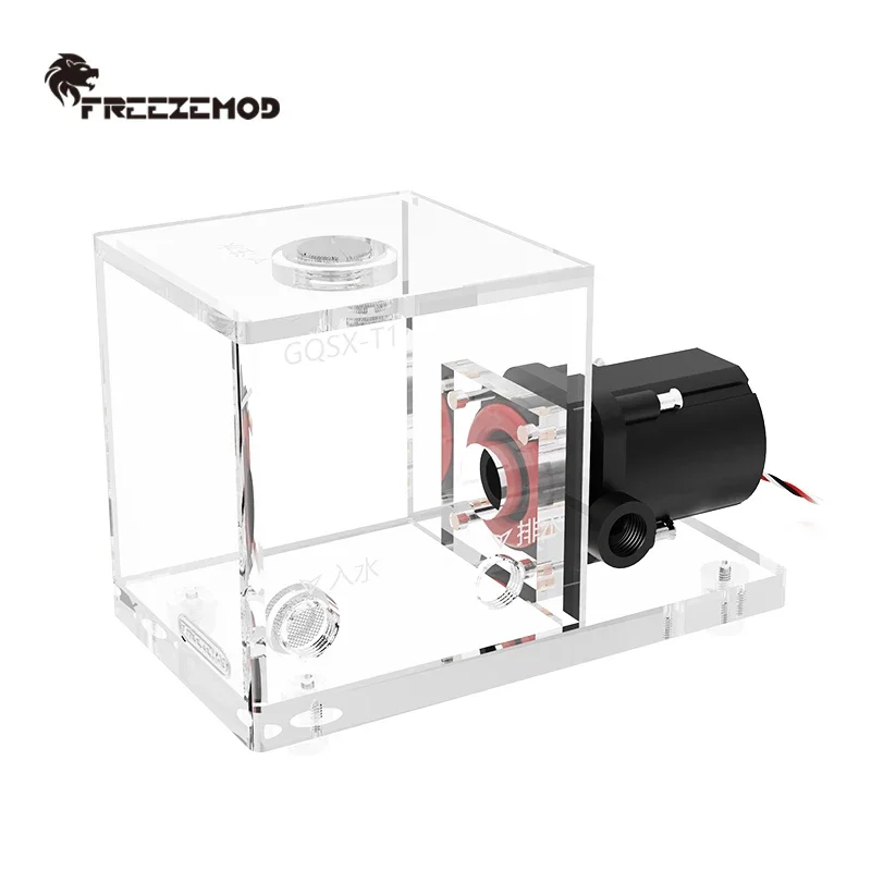 FREEZEMOD industrial notebook pc water cooler Cubic transparent tank+pump 600L/H capacity 500ML water cooling. GQSX-T1