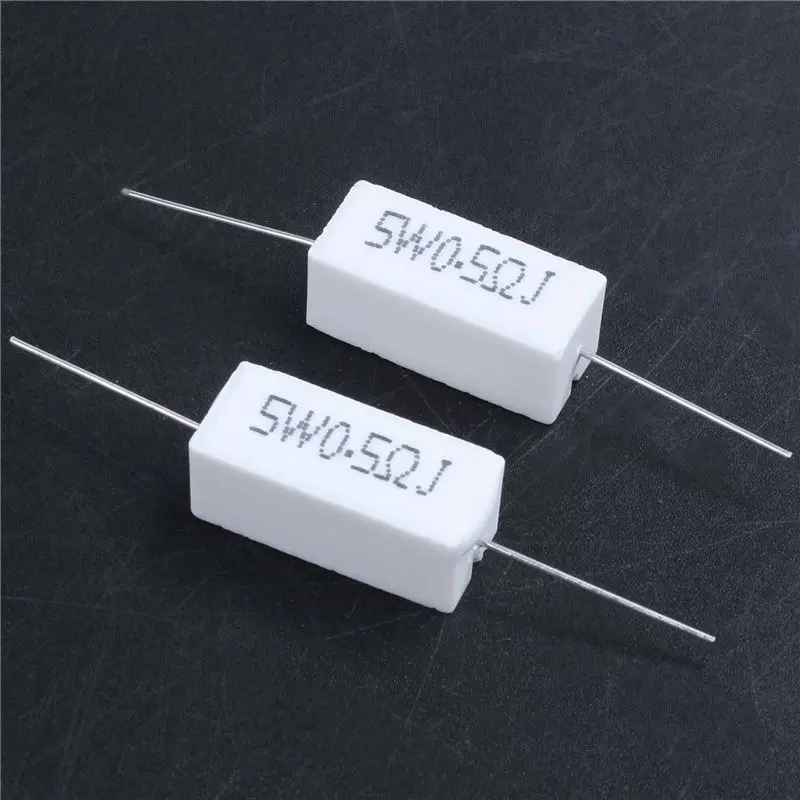 Superior-40 Pcs Axial Lead Cement Resistor 0.5 Ohm 5W
