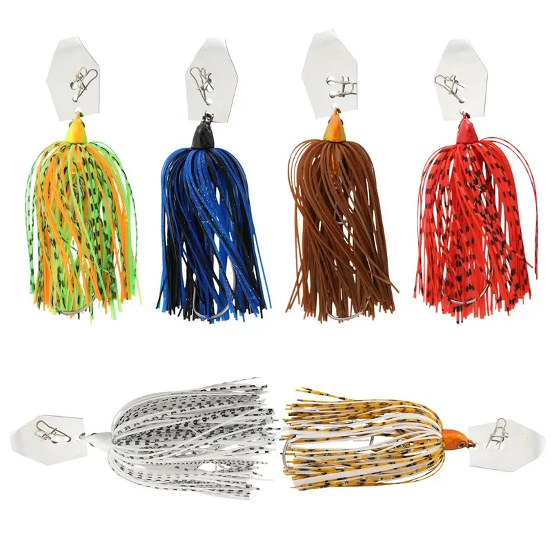 ABKV-6 Pieces Fishing Lures,Baits Spinner Swim Flipping Bladed Jigs ,Chatter Fish Bait For Salmon Pike Trout Swing Trailers
