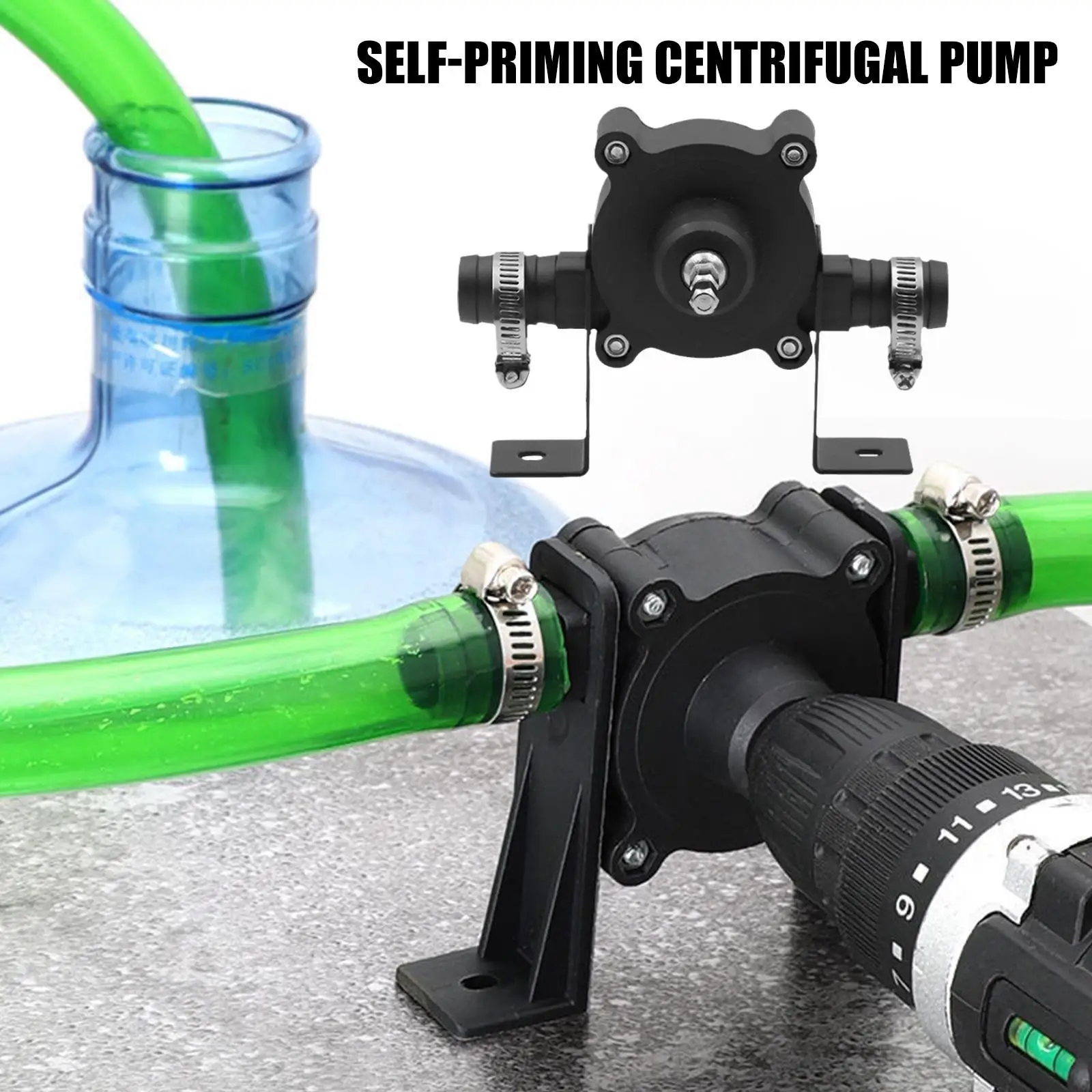 Portable Electric Drill Pump Mini Hand Self Priming Transfer Pumps, Oil Fluid Water Pump, Heavy Duty Home Garden Household Tools