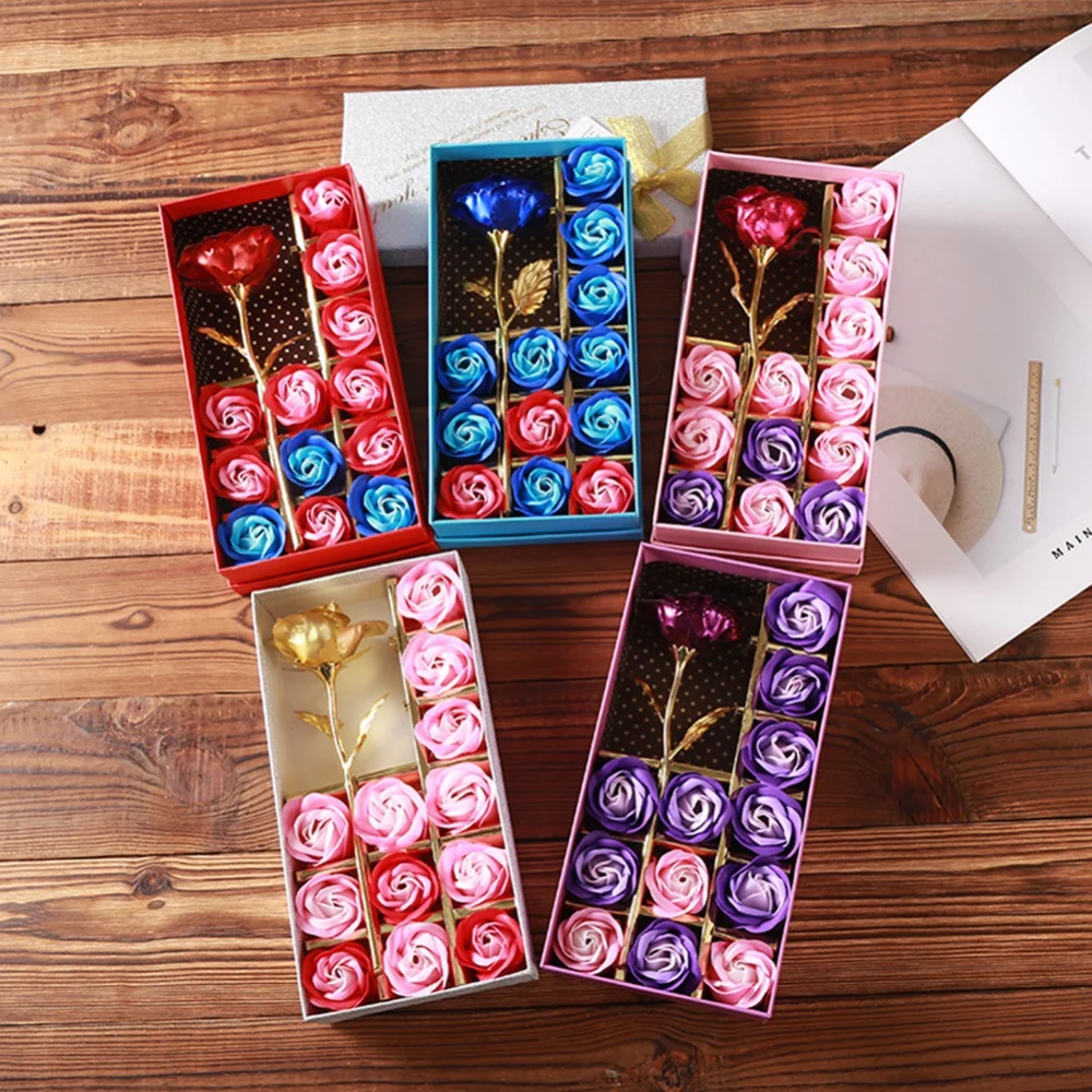 12 шт., подарочная коробка с мыльными цветами ручной работы, сделай сам, искусственный аромат, роза, гвоздики, цветы на День святого Валентина, украшение для свадебной вечеринки