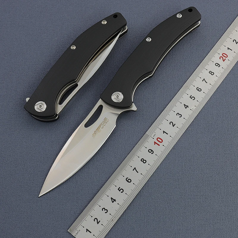 

Folding Knife D2 Steel And Durable Non-Slip G-10 Handle flipper Pocket Ceramics Ball Bearings Outdoor Camping Hunting EDC Knives
