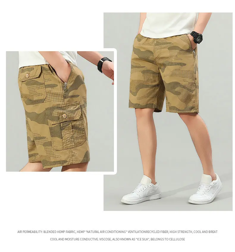2026 Herren Cargo-Shorts Wander- und Laufshorts Leichtgewichtige Sommer-Camo-Shorts mit Taschen – Detail 9