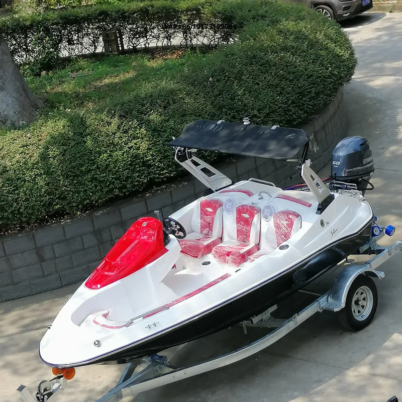 4.8m Mini Fiberglass Speed Boat with 4 Stroke 60hp Parsun Outboard Motors for Sale