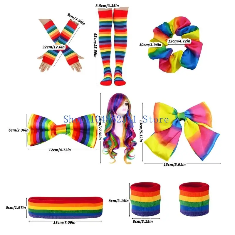 Fantasia arco-íris 5asd lgbtq, acessórios do orgulho gay, roupas arco-íris, faixa cabeça flores, aquecedores