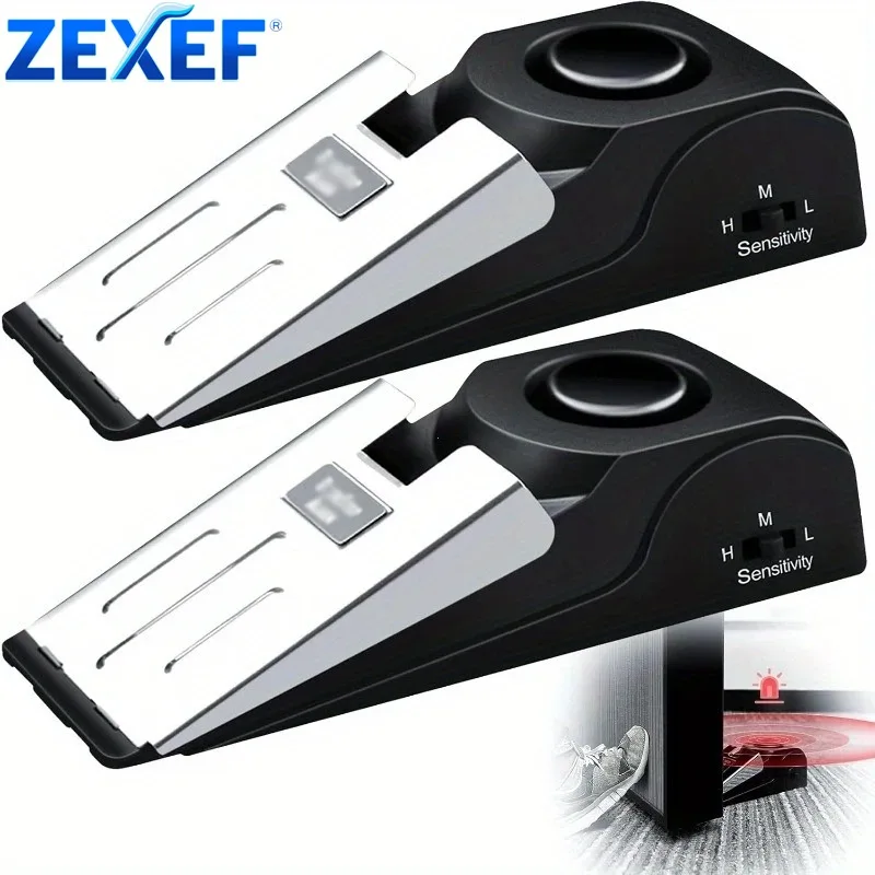 

ZEXEF Беспроводная дверная стоп-сигнализация 120 дБ Громкая домашняя безопасность Противоугонная дверная блокировка Портативная дверная сигнализация Preasure Alarm