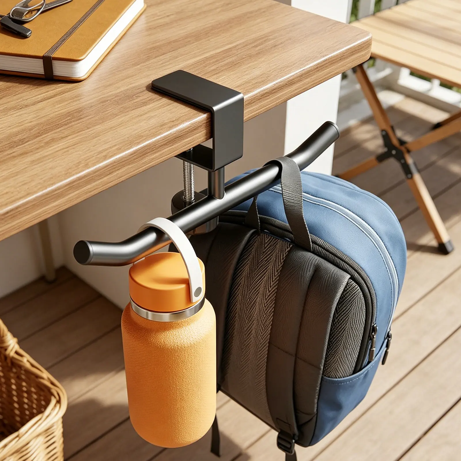 Desk Bag Hook Clamp Holder Organizer For Under Table Bag Storage Organize Adjustable Desktop Backpack Hanger Office