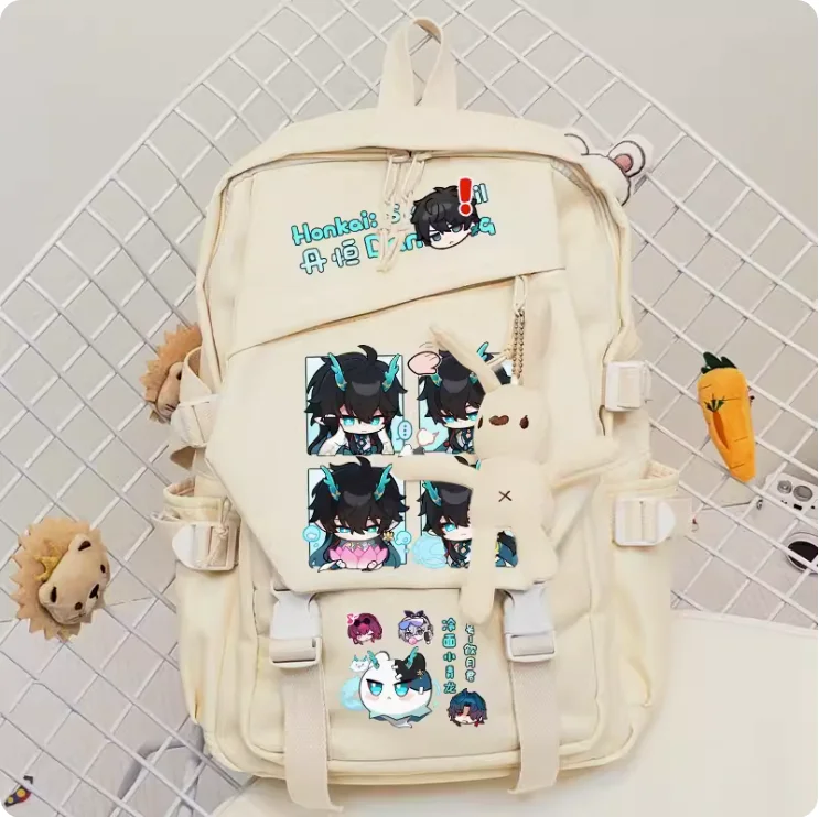 Mochila escolar de Anime Honkai: Star Rail Dan Heng, bolso de hombro de alta capacidad, regalo de Cosplay para estudiantes y adolescentes, B285