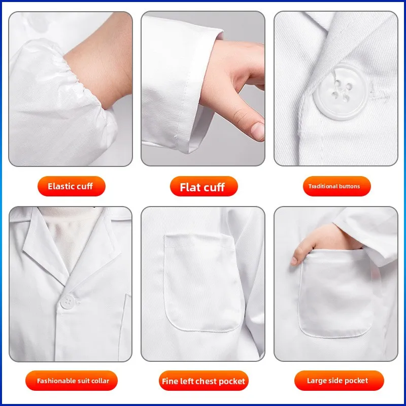 

Children's Doctor And Nurse Performance Outfits Cross-Border Experiment White Lab Coat Kindergarten Role-Playing Costumes