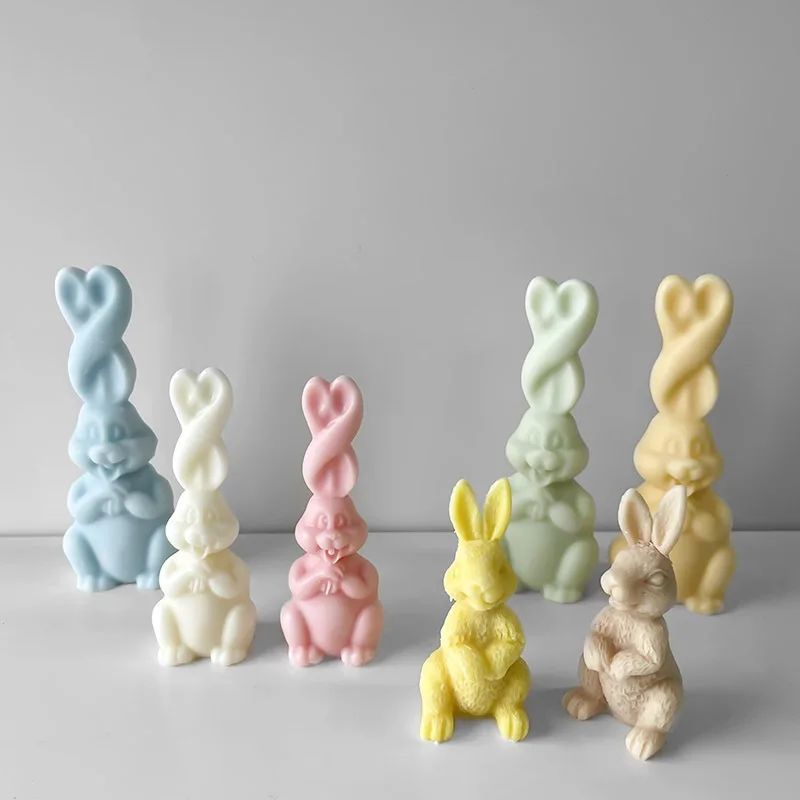 

Three-Dimensional Twist Rabbit Candle Silicone Mold DIY Rabbit Aromatherapy Candle Plaster Handmade Soap Fragrant Stone Abrasive