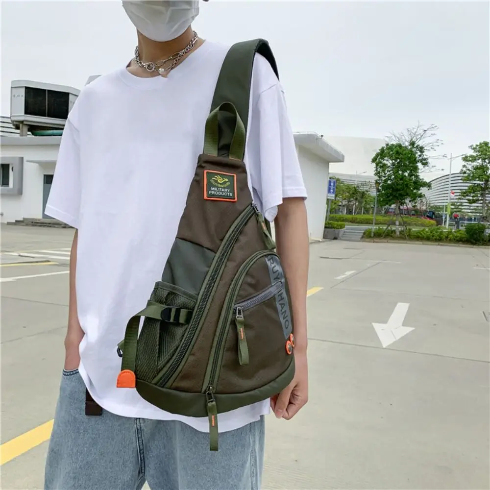 Modne nylonowe torby na ramię Wodoodporne zielone torby na ramię Czarna torba podróżna na klatkę piersiową