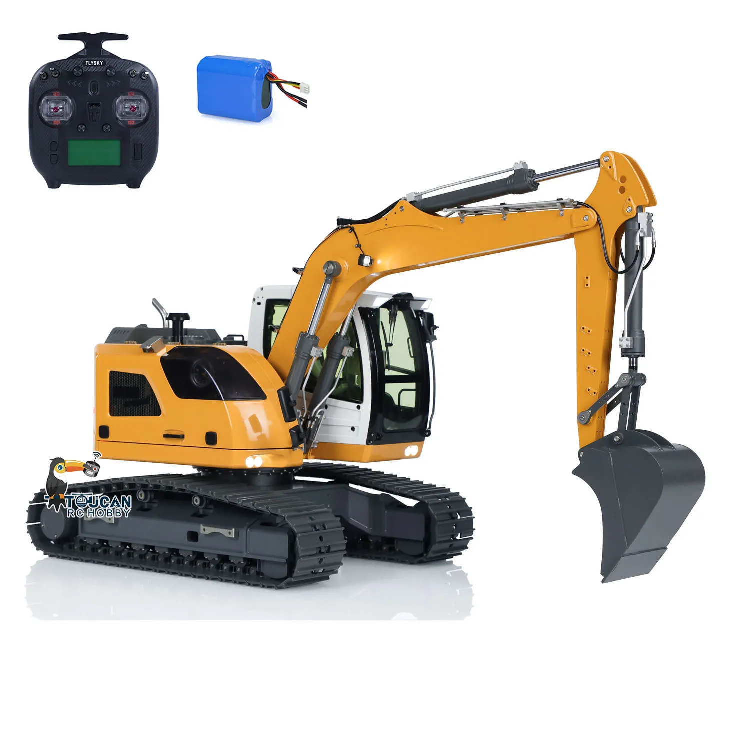 New JDM-208 1/14 R920 RC Hydraulic Excavator Metal Remote Control Digger Model ST8 Light Painted Finished Truck Cars Vehicle