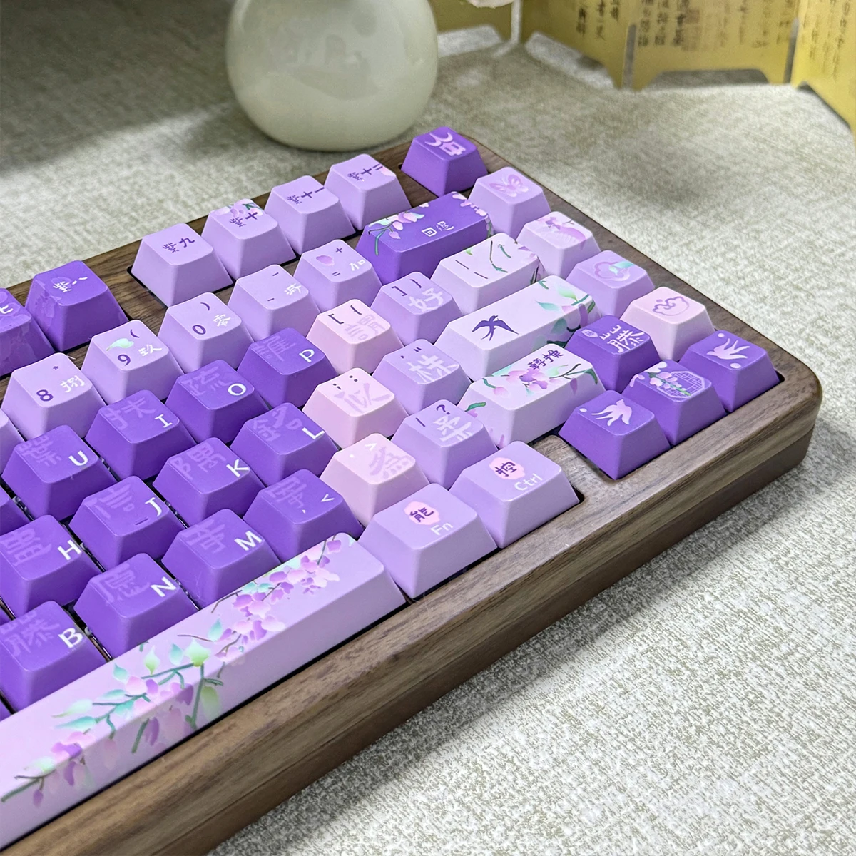 Thème Guofeng keycap design original usine originale ensemble complet de keycaps glycine