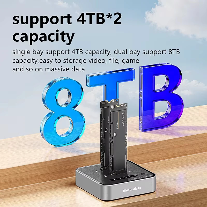 

M.2 NVME USB3.2 SSD Docking Station 20Gbps 12V/2A NVMe SSD Reader for Iphone Tablet Support 22110、2280、2260、2242、2230 M.2 SSD