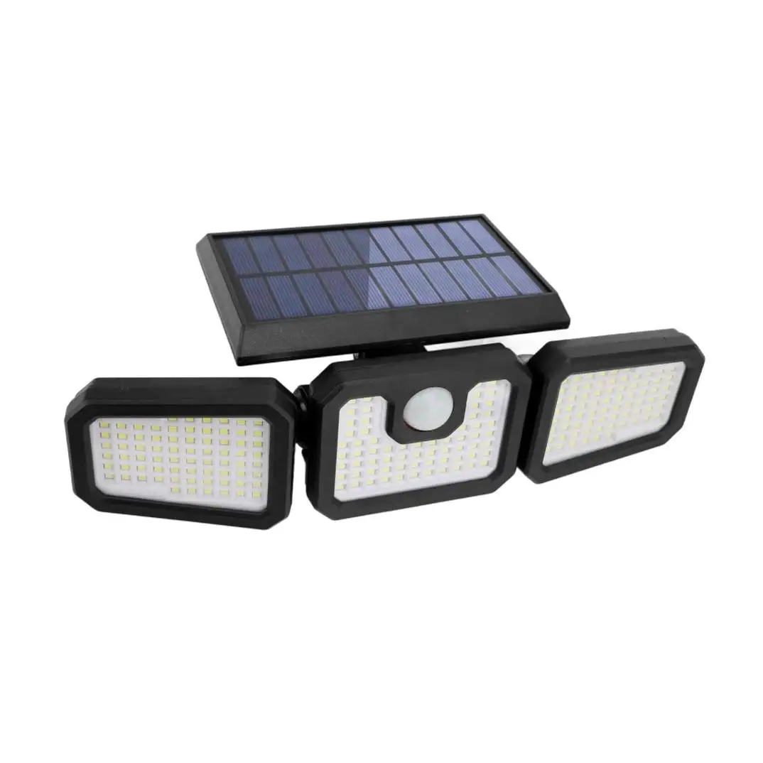 Foco Solar LED Exterior con Sensor de Movimiento – Luz de Seguridad Inalámbrica, 3 Paneles Ajustables, Recarga Solar, Impermeable IP65 para Jardín, Garaje, Patio y Entrada – Iluminación de Alto Brillo