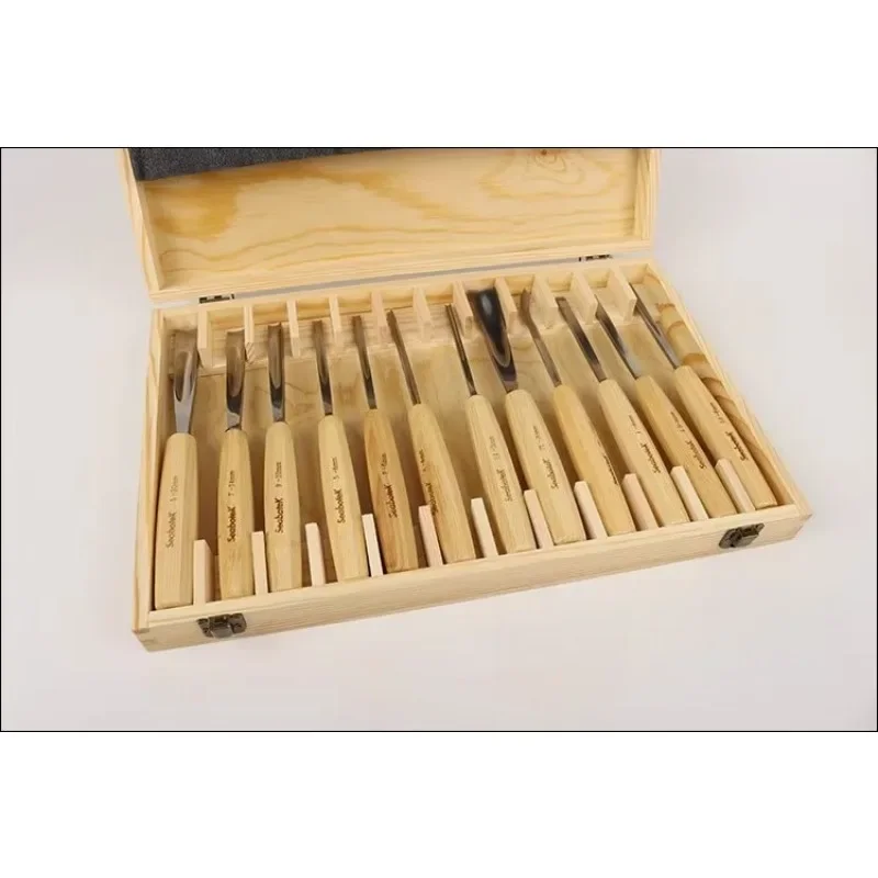 Woodworking Carving Knife Carving Flower Digging Spoon, Digging Plate Woodcarving Knife 12 Piece Set