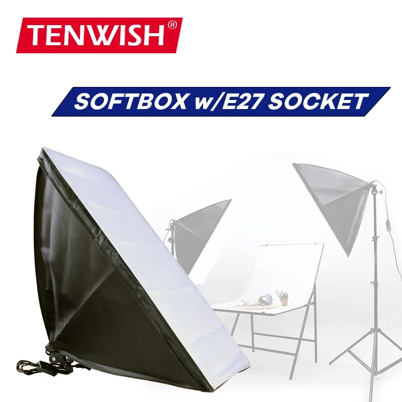 50x70cm Softbox E27 Socket for LED Fluorescent Light Bulb Continuous Lighting System Photographic Shooting Studio Stream Live