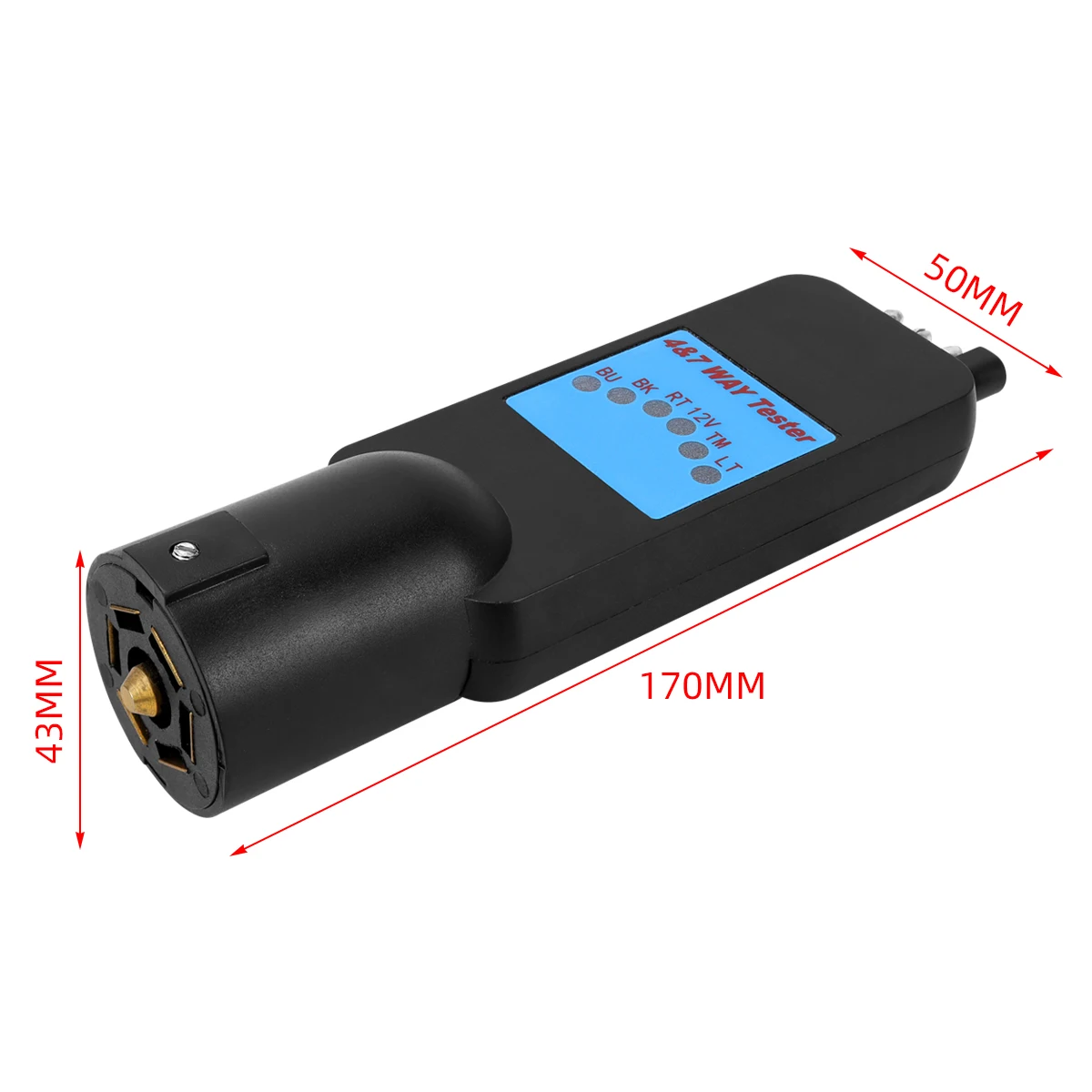 7-way 4-pin trailer plug adapter, 2-in-1 trailer connector tester, suitable for RVs, trailers, etc