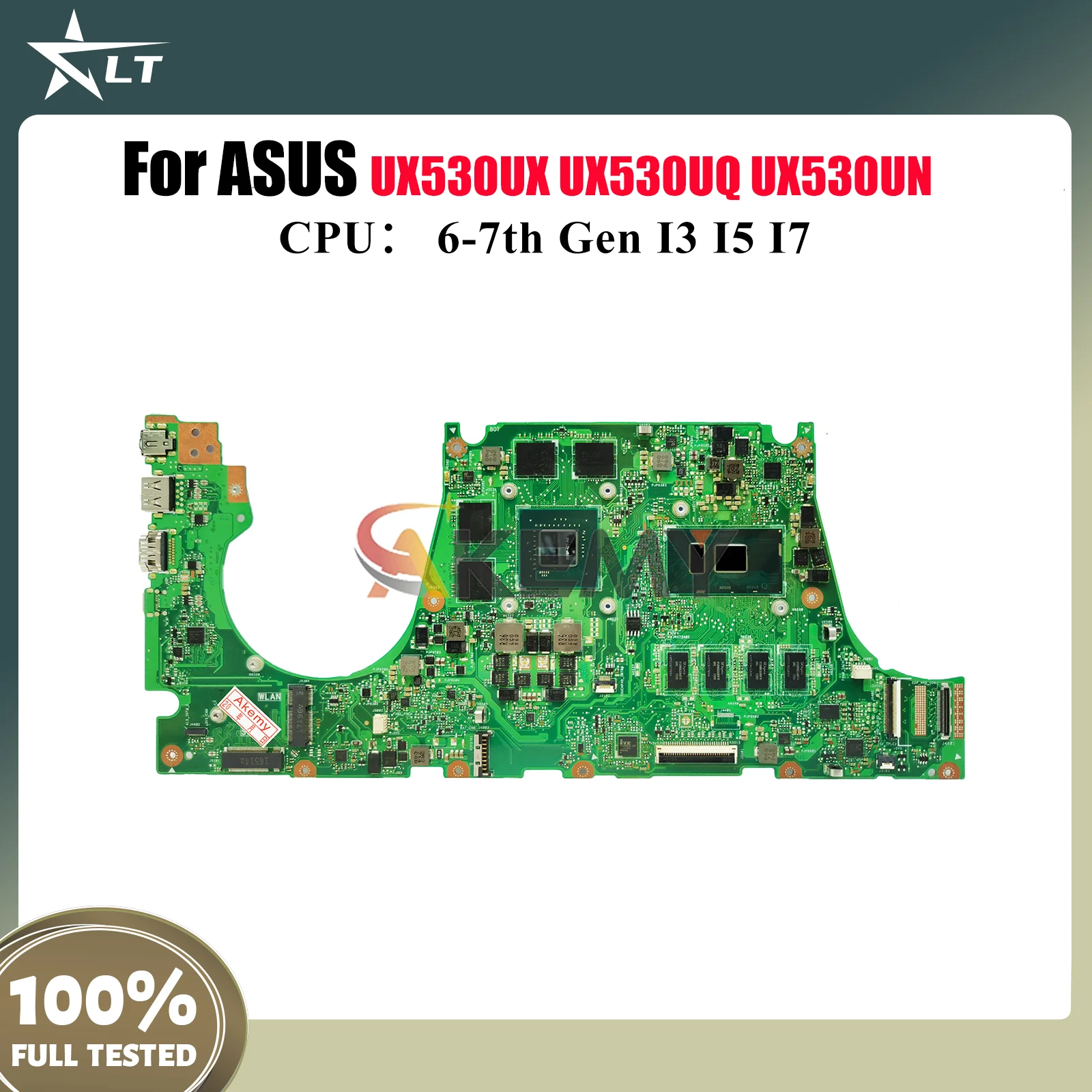

UX530UQ Материнская плата для ноутбука ASUS ZenBook RX530U UX530UN UX530UX BX530U UX530U UX530UQ U5100U UX530UR Материнская плата I3 I5 I7 CPU