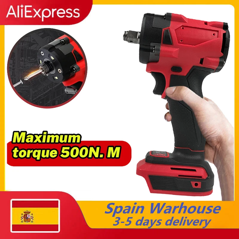 Brushless Cordless Electric Wrench 1/2 Car Truck Repair Screwdriver Impact Drill Rechargable Milwaukee 18V Battery Power Tools