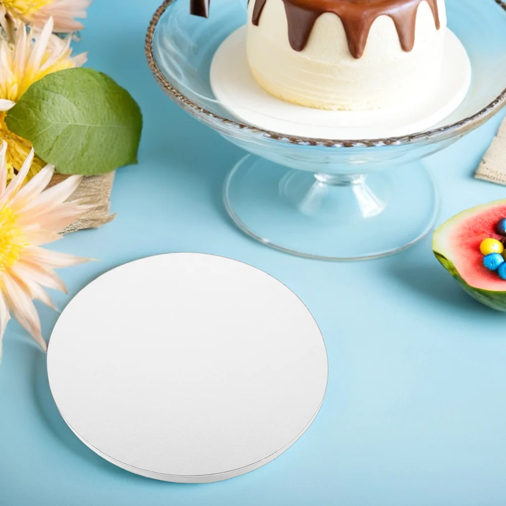 

7 шт. 10-дюймовые круглые доски для выставки товаров для торта, толстый белый картон, жиронепроницаемые основания для торта для украшения свадьбы, дня рождения
