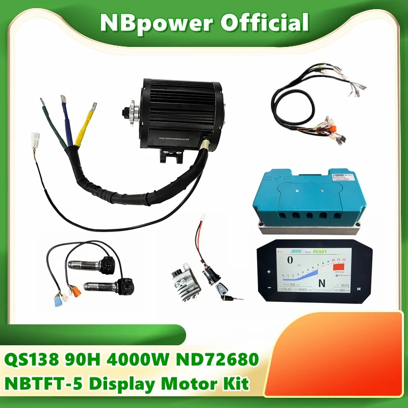 

QS138 4000W 90H Mid-Drive Motor Electric Power train Complete Kits For Electric Vehicle with Fardriver ND72680 NBTFT-5 display