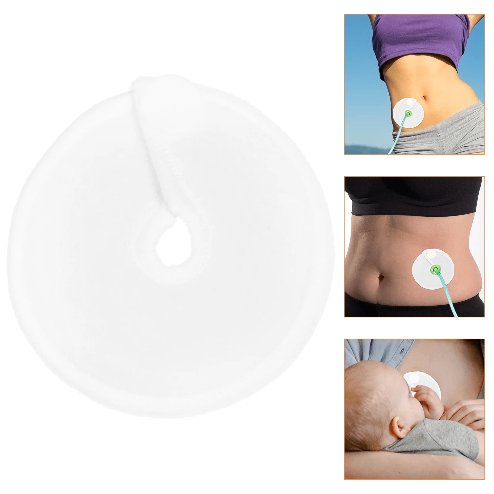 28Pcs Blue Three Layer Reusable G Tube Pad Tube Wraps Abdominal Supports Healthcare Braces Professional Cushions Hospital Mats