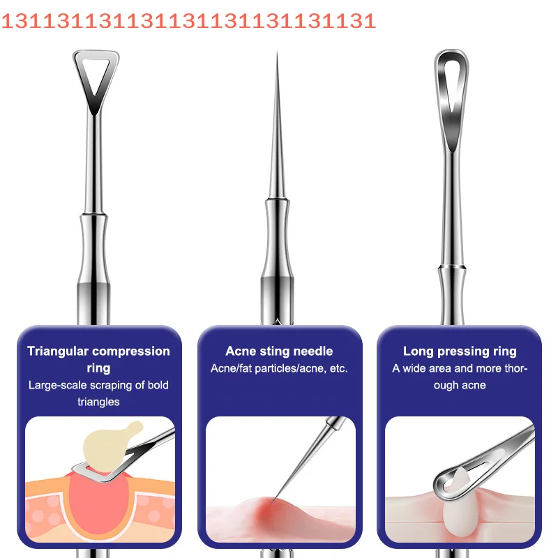 Outil d'élimination des points noirs, aiguille d'acné, extracteur de points blancs et de boutons, Kit de nettoyage pour l'élimination des imperfections du nez et du visage