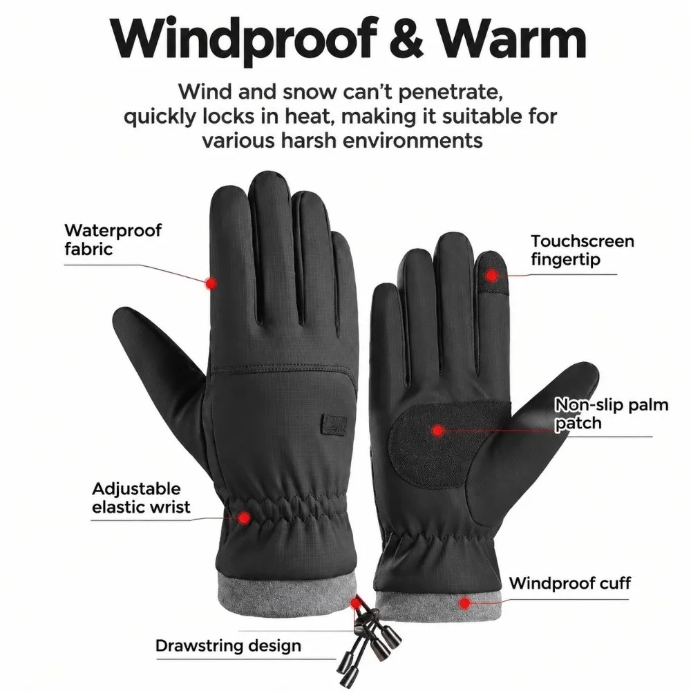 High Quality 3 Heat Levels Heated Gloves USB Heated Waterproof Heat Gloves Touch Screen Windproof Heated Mittens Winter